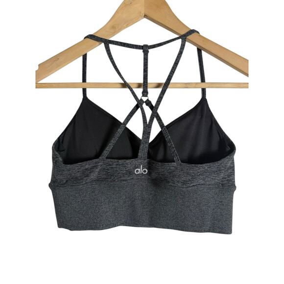 Alo Yoga Alosoft Lavish Dark Heather Gray Two Piece Sports Bra Leggings Set Sz S - Picture 13 of 15